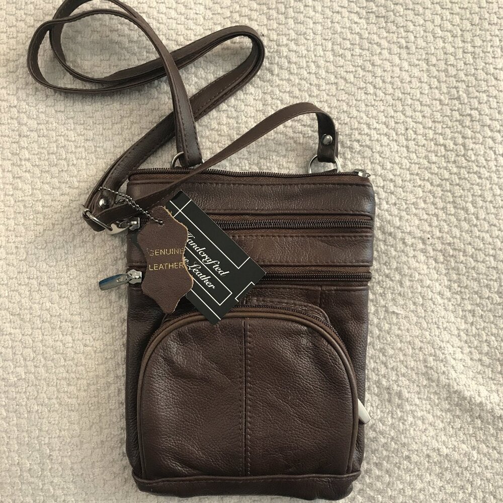Lightweight Crossbody Genuine Leather Bag - Brand New with Tags!